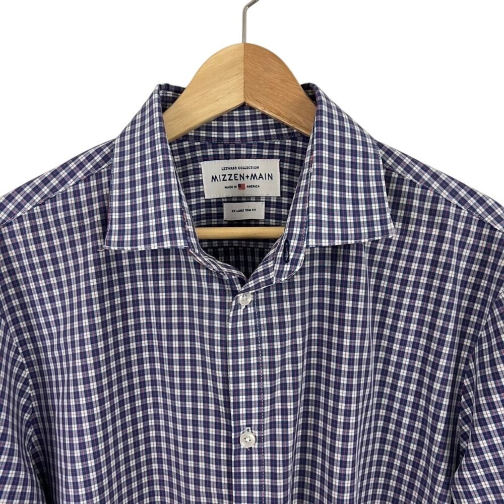 Mizzen Main Button Front Shirt Long Sleeve Men Size XX Large Trim Fit